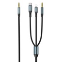 DUDAO 1100MM 3-in-1 Audio Cable Adapter Cable L12Pro 3.5mm +lightning+Type-c to 3.5mm Black
