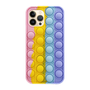 Samsung Galaxy A72 Colorful Bubble Soft Rainbow Silicon Pop It Phone Case (SWQ) Bright pink, yellow, blue, purple