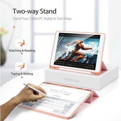 [T0970090084] iPad Pro 12.9'' Case (2024) | DUX DUCIS Domo Series Shockproof Tablet Cover Pin Connectork – Pink