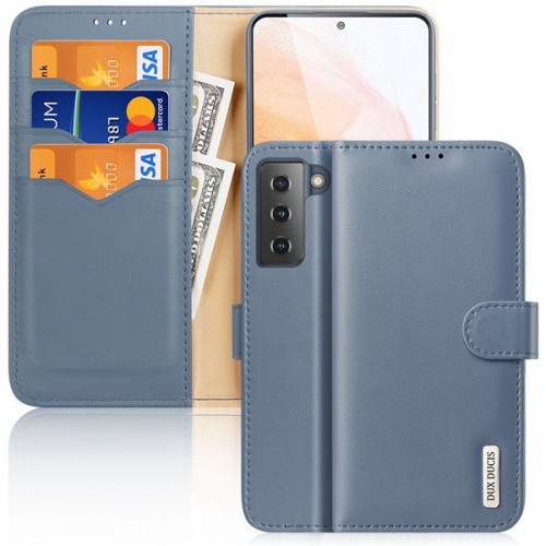 [M0970090174] iPhone 12 Pro Max Leather Wallet Phone Covers Cases Hivo Series (DUX DUCIS) Blue